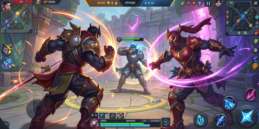 Screenshot gameplay API5000 menampilkan aksi seru di arena MOBA.