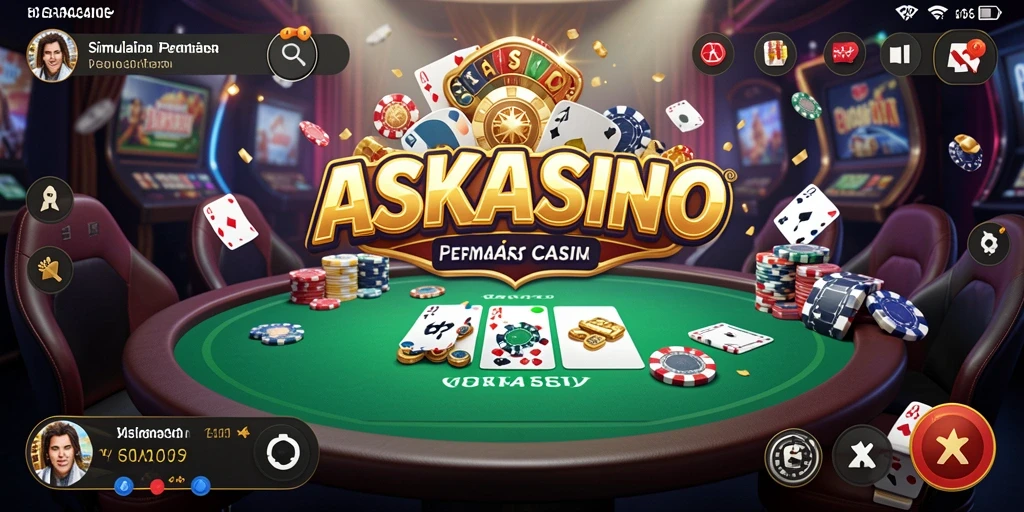 Screenshot dari gameplay ASKASINO yang menyajikan suasana kasino yang hidup.
