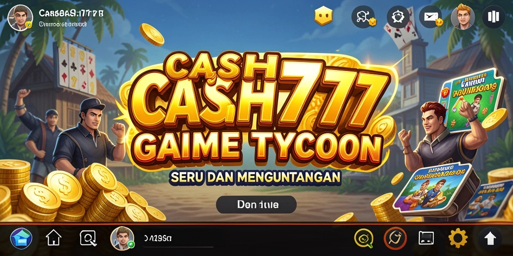 Screenshot gameplay <strong>CASH777</strong> menampilkan pengelolaan bisnis yang strategis dan menarik.