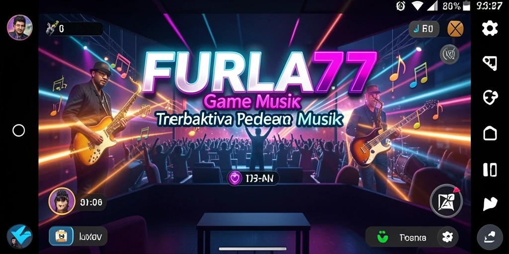 Tampilan gameplay FURLA77 dengan berbagai tantangan musik.