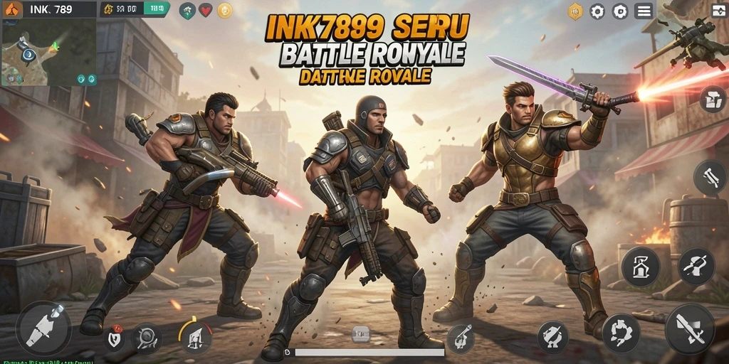 Tampilan mendebarkan dari gameplay Battle Royale INK789 yang penuh aksi.