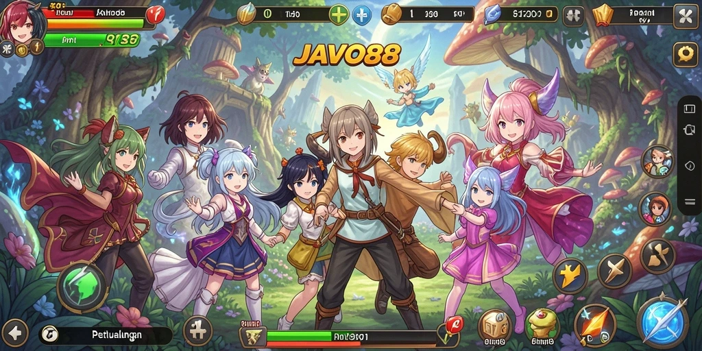 Tampilan gameplay menakjubkan dari JAVO88 yang membawa Anda ke dunia anime.