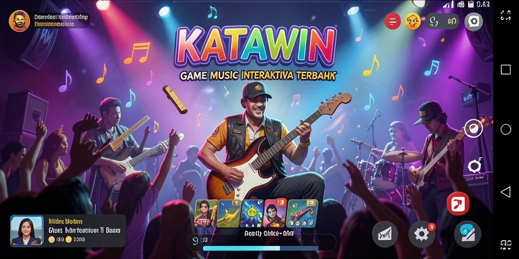 Tampilan gameplay <strong>KATAWIN</strong> dengan antarmuka interaktif yang menarik.