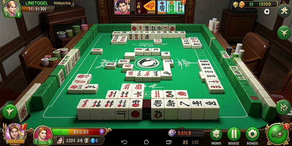 Tampilan menarik dari gameplay Mahjong di LINETOGEL.