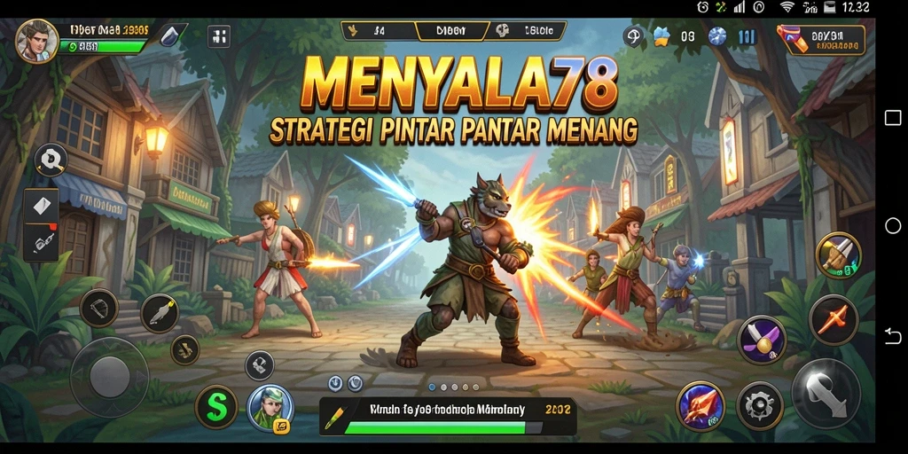Tampilan gameplay intens dari <strong>MENYALA78</strong> yang menunjukkan strategi pertempuran.