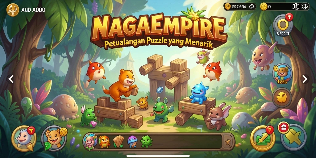 Screenshot gameplay NAGAEMPIRE dengan puzzle yang menantang.