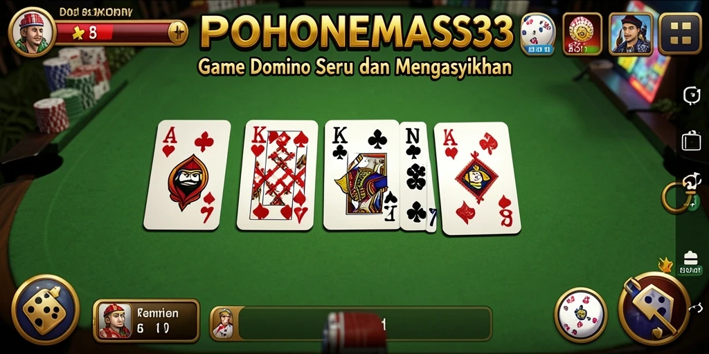 Tampilan gameplay seru POHONEMAS33 yang menggugah selera bermain Domino.