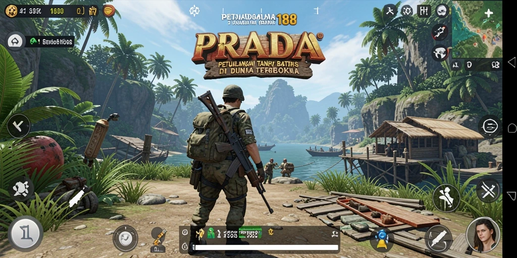 Screenshots PRADA188 menampilkan aksi petualangan di dunia terbuka.