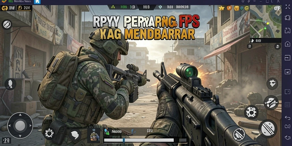 Tampilan menegangkan dari gameplay RPYYY dalam aksi tembak-menembak.