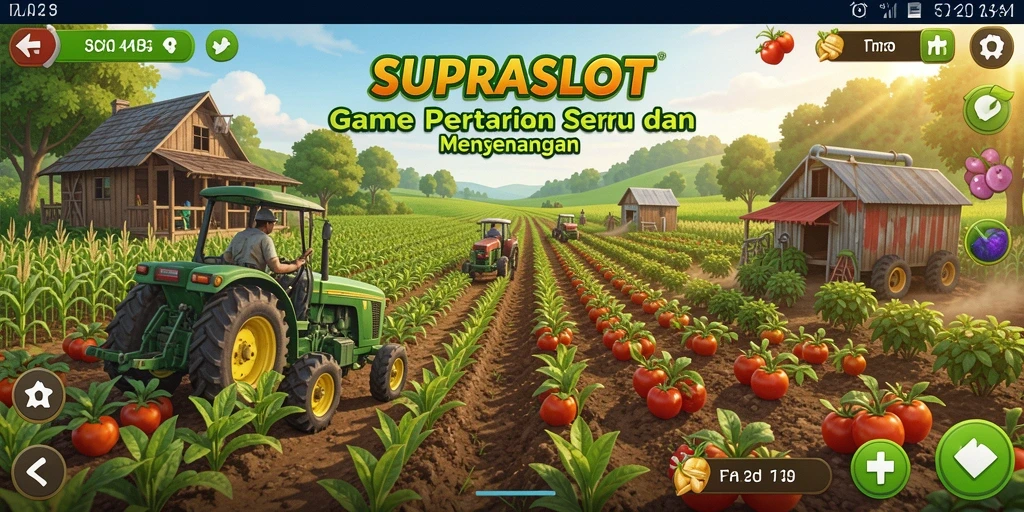 Tampilan menawan dari gameplay pertanian di SUPRASLOT.