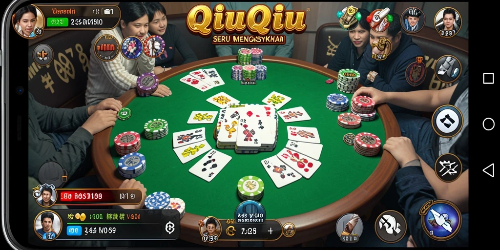 Tampilan gameplay menarik dari V89 yang menggambarkan keseruan permainan QiuQiu.